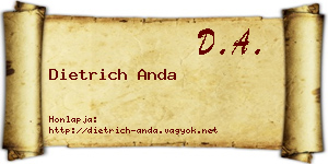 Dietrich Anda névjegykártya